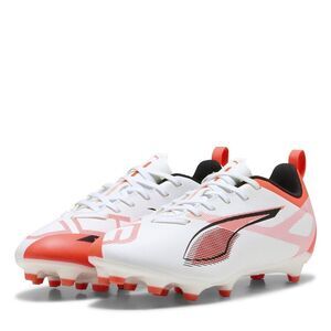 Puma Childrens/Kids Ultra 5 Play Firm Ground Football Boots / White/Red